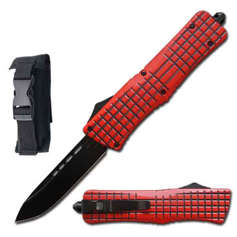 9" Red Matrix Out Of The Front OTF Automatic Knife