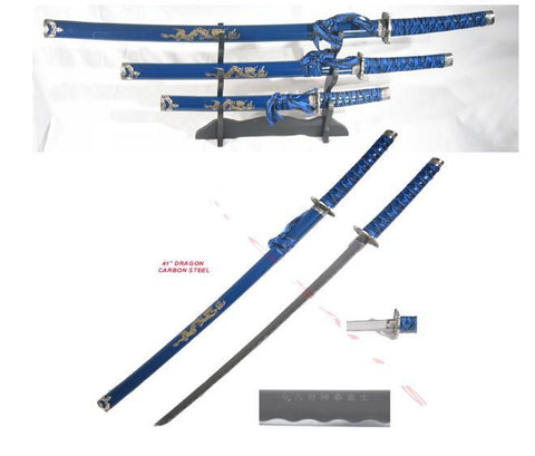 3 Pc Japanese Decorative Samurai Katana Sword Set Ninja