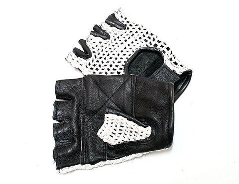 White Meshback Leather Gloves 283