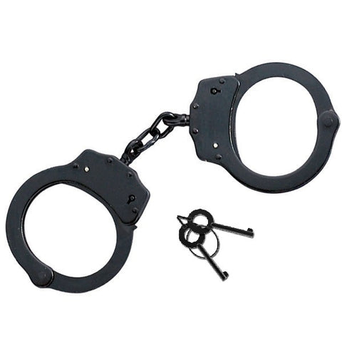 Professional Police Handcuffs Black Double Lock with 2 Keys