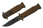 5" BROWN RUBBER FOLDER EDC FOLDING KNIFE