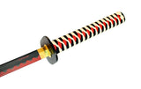 *NEW WITH DEFECTS* 40.5" White Collectible Black & Red Carbon Steel Blade Ninja Samurai Sword