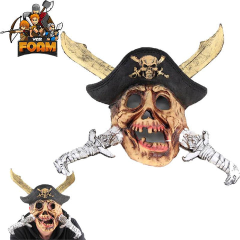 Pirate Treasure Skull Crossed Swords Hat Mask For Cosplay Halloween Masquerade