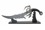 21” Jagged Scorpion Printed Display Fantasy Decorative Sword With Wooden Display Stand