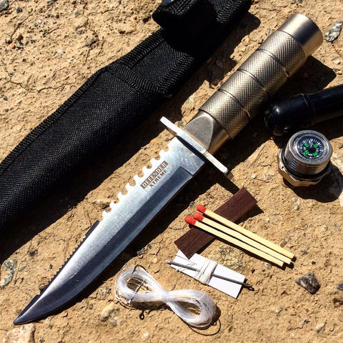 Defender 8" Mini Survival Knife with Sheath 5220 FIXED BLADE WITH COMPAST