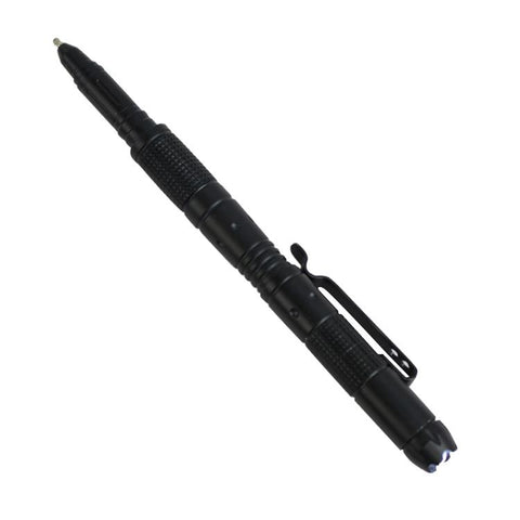 6" Defender-Xtreme Black Aluminum Pen with Built in Light Tactical Pen