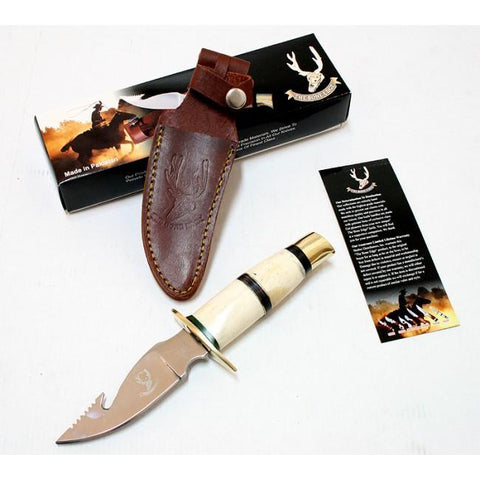 TheBoneEdge 9" Skinner Knife Bone Handle Hunting Knife with Hook Sharp 5657