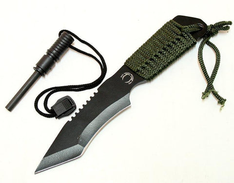 7"  Hunting Knife Carbon Steel Blade String Wrapped Handle 5736