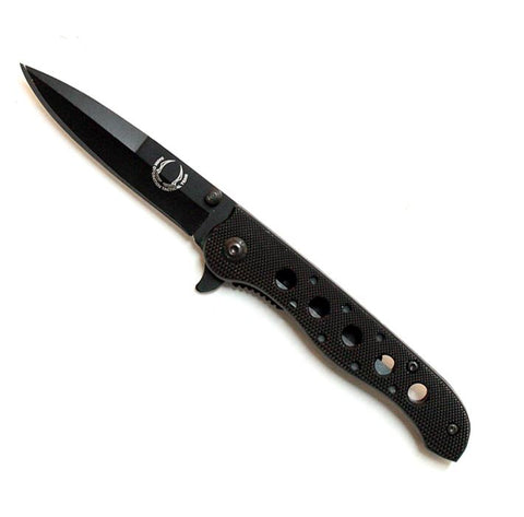 7" Black Folding Spring Assisted Knife Stainless Steel Tactical 5798