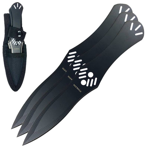Aerodynamic Design Black 3 Piece Throwing Knife Set