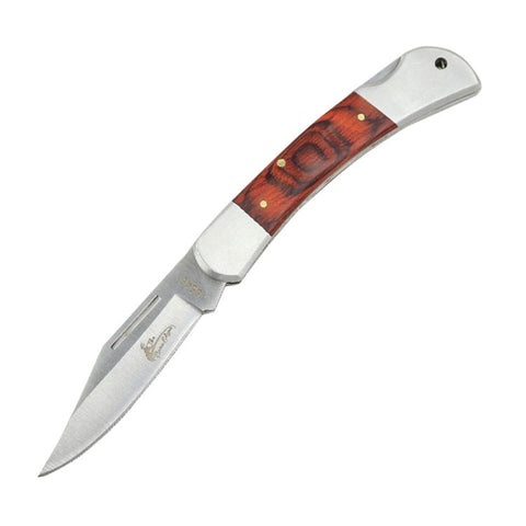 6.5" Heavy Duty Metal With Wood Handle Folding Knife 6546