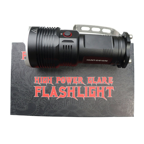 Hunt-Down Black 3000 Lumens Indoor Outdoor Reflector Flashlight With Handle