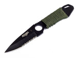 Defender-Xtreme 7" Full Tang Hunting Knife Black Stainless Steel Sheath 6788