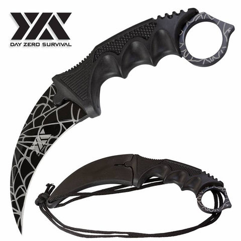 Day Zero Survival Tactical Combat Karambit Neck Knife Fixed Blade Hunting