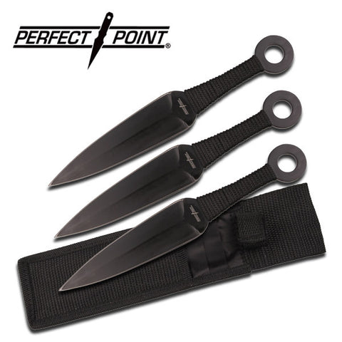3 Pcs Kunai Throwing Knives Set With Sheath - 9 Inches Overall