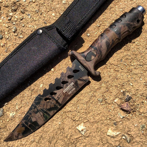 Defender-Xtreme 10.5" Fixed Blade Camouflage Hunting Knife Stainless Steel 7378