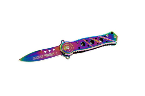 6" Defender Xtreme Multi Color Folding Spring Assisted Knife  8134