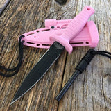MASTER USA FIXED BLADE KNIFE 6.75" OVERALL PINK WOMENS WITH FIRE STARTER