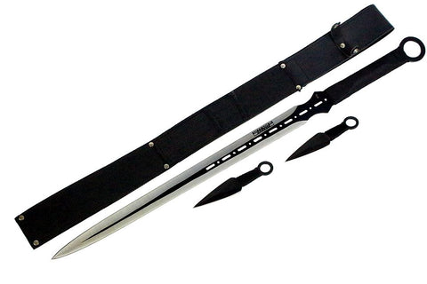 28" Defender Xtreme Ninja Sword and Throwing Knife Set with Sheath