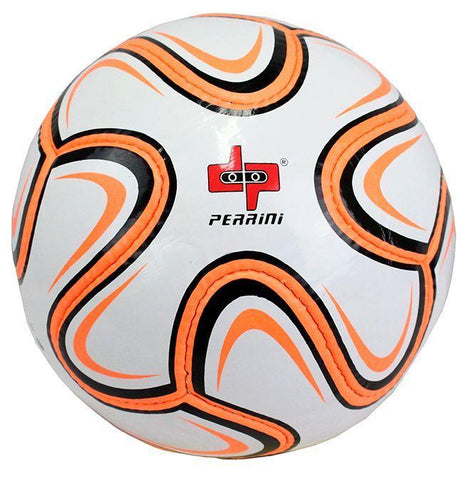 Perrini Match Soccer Ball White Orange & Black Football Training Official Size 5 8316