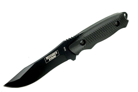 Defender-Xtreme 8" Hunting Knife with Sheath Black 8418