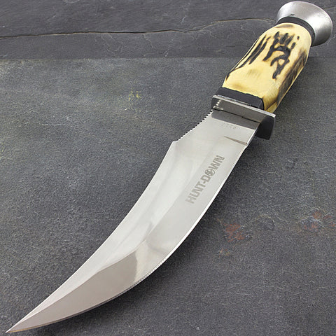 Hunt-Down 8.5" Fixed Blade knife with Nylon Sheath 9117