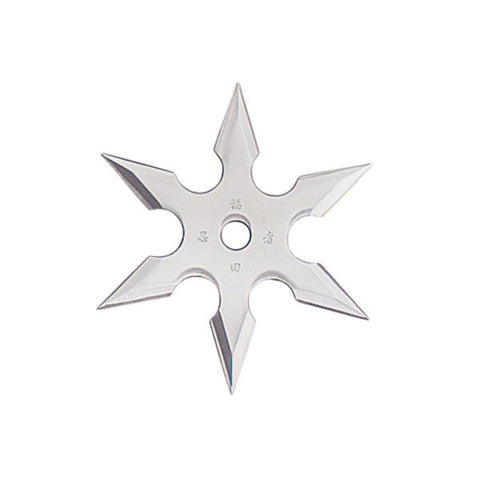 Silver Stainless Steel 6-Point Shuriken Anime Ninja Throwing Star - 2.75" Diameter