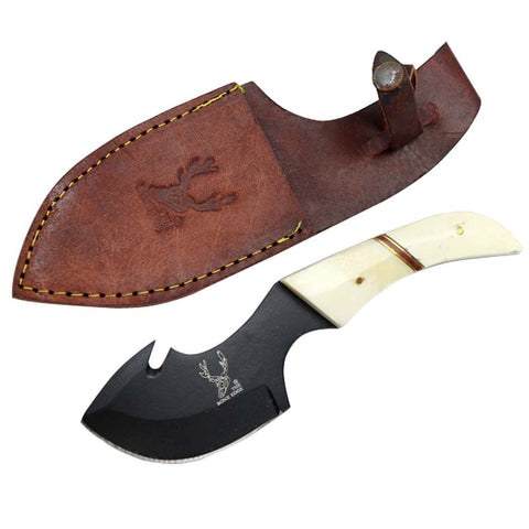 TheBoneEdge 8.5" Skinner Stainless Steel Hunting Knife with Leather Sheath 9044