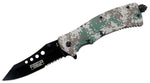 9" Defender Xtreme Spring Assisted Knife with Fire Starter Digital Camo 9078