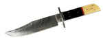 TheBoneEdge 12.5" Damascus Steel Horn Handle Hunting Knife Hand Made