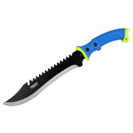 Defender-Xtreme 16" Full Tang Hunting Knife with Blue/Neon Green Rubber Handle 9278