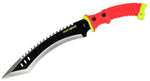 Hunt-Down 16" Full Tang Hunting Knife with Red/Neon Green Rubber Handle 9280