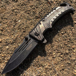 8" Defender Xtreme Folding Tactical Knive with Seat Belt Cutter in Mixed Colors
