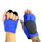 Perrini Blue Fingerless Sport Gloves with Wrist Strap All Sizes S-XL 9433