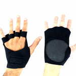 Perrini Black Fingerless Sport Gloves with Wrist Strap All Sizes S-XL 9434