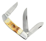 7" The Bone Edge Practical Tri-Blade Pocket Knife 9473