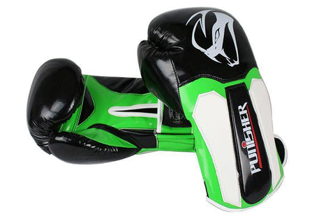 Adult Size Last Punch Black and Green Punisher Boxing Gloves