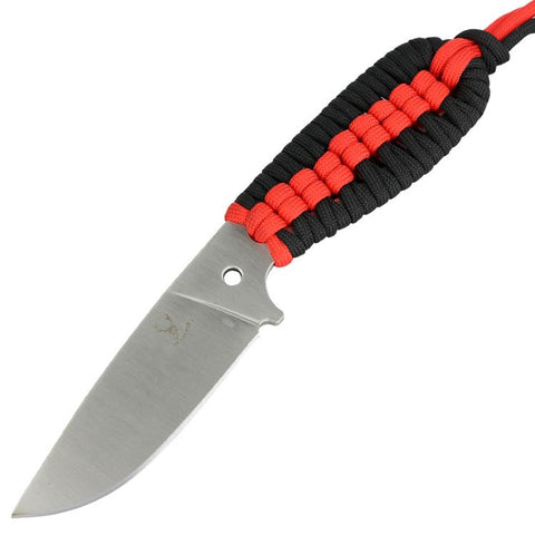 TheBoneEdge 7.5" Hunting Tactical Knife w/ Sheath  and Red & Black Strap Handle 9656