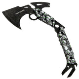 Hunt-Down 13" Hunting Survival Axe With Sheath  - Skulls Pattern Handle 9809
