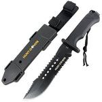 Hunt-Down 12" Hunting Fixed Blade Survival Knife with ABS Sheath  and Fire Starter 9816