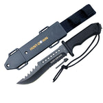 Hunt-Down 12" Hunting Survival Knife with ABS Sheath  and Fire Starter New 9818