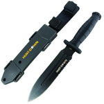 Hunt-Down 13" Spear Point Hunting Knife with Plastic Sheath  Grenade Design Handle 9821