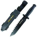 Hunt-Down 13" Tanto Point Hunting Knife with Plastic Sheath  Grenade Design Handle 9822