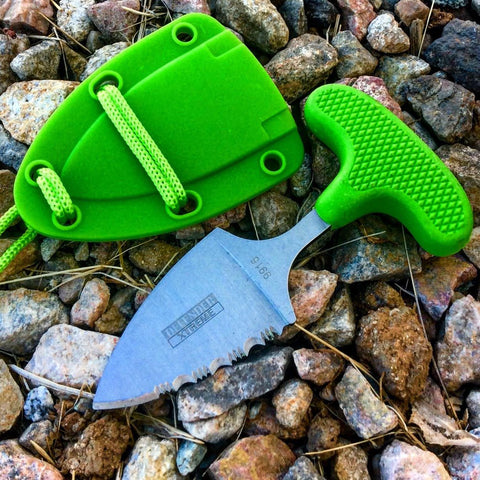 Defender-Xtreme 5" Stainless Steel Full Tang Survival Lime Green Push Knife