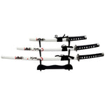 3pc White Dragon Samurai Sword Set Katana Deluxe Swords with Stand New