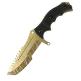 Hunt-Down Series 9.5" Hunting Knife Gold Color Full Tang Blade 9930