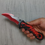 5" DRAGON TAIL FOLDING KNIFE (RED)