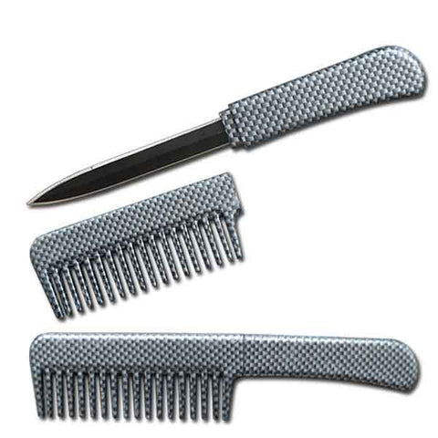 Self Defense Brush Comb With Hidden Knife - Black
