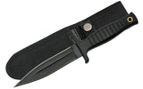 9" COMBAT BOOT KNIFE BLACK FIXED BLADE