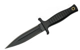 9" COMBAT BOOT KNIFE BLACK FIXED BLADE